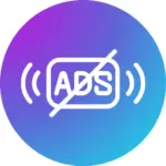HOME 14 Picsart icon with ADS crossed out indicating ad-free experience